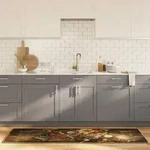 vidaXL K&uuml;chenteppich Mehrfarbig 60x180 cm Waschbar Rutschfest