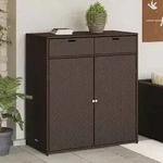 vidaXL Gartenschrank Braun 105x55x113 cm Poly Rattan