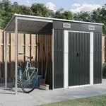 vidaXL Gartenhaus mit Schleppdach Anthrazit 277x107x181 cm Stahl