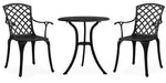 vidaXL 3-tlg. Bistro-Set Aluminiumguss Schwarz
