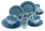 CreaTable 14718 Kombiservice Aquarius für 4 Personen, Steinzeug, blau (1 Set, CreaTable 14718 Kombiservice Aquarius für 4 Personen, Steinzeug, blau (1 Set,