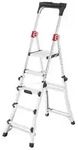 Stufenstehleiter D100TL Alu.Stufen 2x4-2x6 Gesamt-H.981-1430mm teleskopier.HAILO