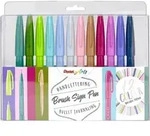 Pentel Brush-Pen-Set Mehrfarbig 0.35 mm SES15C-12