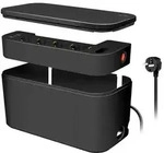 LogiLink Kabelbox mit Steckdosenleiste, 5-fach, schwarz