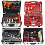 FAMEX 419-51 Profi Alu Werkzeugkoffer best&uuml;ckt - PROFESSIONAL - mit Werkzeug Set -
