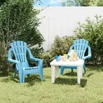 vidaXL Kinder-Gartenst&uuml;hle 2 Stk. Blau 37x34x44 cm PP Holzoptik