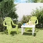 vidaXL Kinder-Gartenst&uuml;hle 2 Stk. Gr&uuml;n 37x34x44 cm PP Holzoptik
