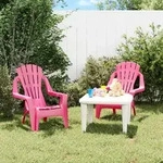 vidaXL Kinder-Gartenst&uuml;hle 2 Stk. Rosa 37x34x44 cm PP Holzoptik