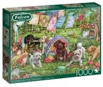 Jumbo Spiele Falcon Puppies in the Garden, Puzzle, Erwachsenenpuzzle, Puzzlespiel,