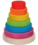 goki 58473 Stapelturm &Oslash; 11 cm, H= 13 cm, Holz, 7 Teile, bunt