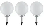 3er Set LED Solar Kugel Lampen Garten Weg Steck Leuchten Terrassen Erdspie&szlig;