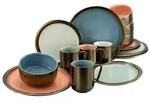 CreaTable 22974 Kombiservice Rustikal Collection für 4 Personen, Steinzeug, CreaTable 22974 Kombiservice Rustikal Collection für 4 Personen, Steinzeug,