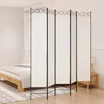 vidaXL 5-tlg. Paravent Wei&szlig; 200x220 cm Stoff