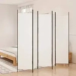vidaXL 5-tlg. Paravent Wei&szlig; 250x200 cm Stoff