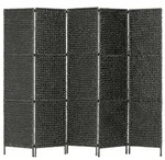 vidaXL 5-teiliger Paravent Schwarz 193&times;160 cm Wasserhyazinthe