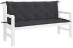 vidaXL Gartenbank-Auflage Schwarz 150x(50+50)x7 cm Oxford-Gewebe
