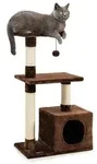 lionto Katzenkratzbaum, 85 cm kompakter Kratz- & Spielbaum mit H&ouml;hle, 2 Plateaus,