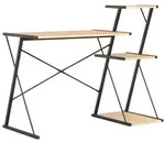 vidaXL Schreibtisch mit Regal Schwarz und Eiche 116&times;50&times;93 cm