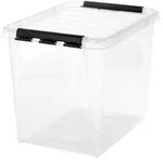 Aufbewahrungsbox 52 Liter Stapelbox mit Deckel mit Clip aus Kunststoff stapelbar