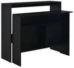 vidaXL Bartisch mit 2 Tischplatten Schwarz 130x40x120 cm