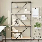 vidaXL B&uuml;cherregal Sonoma-Eiche 91x36x176 cm Holzwerkstoff und Stahl