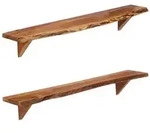 vidaXL Wandregale 2 Stk. 110x20x18 cm Massivholz Akazie