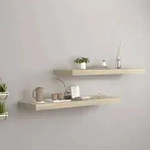 vidaXL Schweberegale 2 Stk. Eiche-Optik 80x23,5x3,8 cm MDF