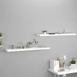 vidaXL Schweberegale 2 Stk. Wei&szlig; 120x23,5x3,8 cm MDF