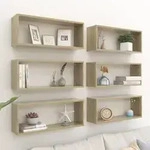 vidaXL W&uuml;rfelregale 6 Stk. Sonoma-Eiche 60x15x23 cm Holzwerkstoff