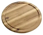 Kesper Vesperteller / Fleischteller mit Saftrille, Akazie &Oslash; 25 cm, natur