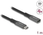 Delock USB 10 Gbps Verl&auml;ngerungskabel Type-C Stecker zu Buchse PD 3.0 100 W 1 m