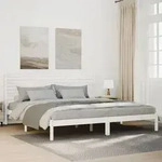 vidaXL Massivholzbett Extra Lang ohne Matratze Wei&szlig; 180x220 cm