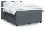 vidaXL Boxspringbett mit Matratze Dunkelgrau 140x200 cm Samt