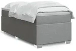 vidaXL Boxspringbett mit Matratze Hellgrau 90x190 cm Stoff