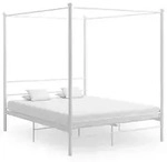 vidaXL Himmelbett Wei&szlig; Metall 160x200 cm