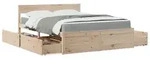 vidaXL Bett mit Schubladen und Matratze 160x200 cm Massivholz Kiefer