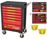 KS Tools ECOline Werkstattwagen mit 42 isolierten Werkzeugen f&uuml;r Hybrid- und