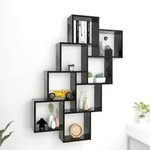 vidaXL W&uuml;rfelregal Schwarz 90x15x119 cm Holzwerkstoff