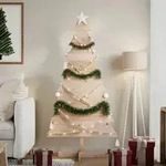 vidaXL Weihnachtsbaum Holz zum Schm&uuml;cken 150 cm Massivholz Kiefer