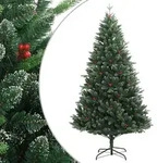 vidaXL K&uuml;nstlicher Weihnachtsbaum Klappbar mit Roten Beeren 180 cm