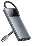 USB-HUB 6in1 Baseus Metal Gleam Series II USB-A/USB-C/USB-C PD/HDMI/RJ45 &ndash; schwarz