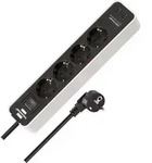 Steckdosenleiste Ecolor 4-fach Kabel-L.1,5m schwarz/wei&szlig; m.2xUSB-C BRENNENSTUHL