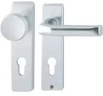 Kurzschildgarnitur London 54/227K/202KP/AP/113 Alu.F1 PZ eck.Wechselgrt.HOPPE