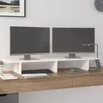 vidaXL Monitorst&auml;nder Wei&szlig; 100x27x15 cm Massivholz Kiefer