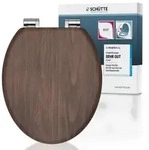 MDF WC-Sitz DARK WOOD, mit Absenkautomatik