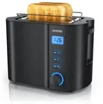 Arendo 2-Scheiben Toaster mit 6 Br&auml;unungsstufen, LCD-Display mit Restzeitanzeige,