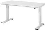 Werktisch B1000xT1000xH720-1120mm Arbeitsplatte Melamin 22mm Gestell lichtgrau