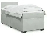 vidaXL Boxspringbett mit Matratze Hellgrau 100x200 cm Samt