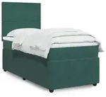 vidaXL Boxspringbett mit Matratze Dunkelgr&uuml;n 100x200 cm Samt