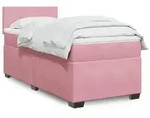 vidaXL Boxspringbett mit Matratze Rosa 100x200 cm Samt